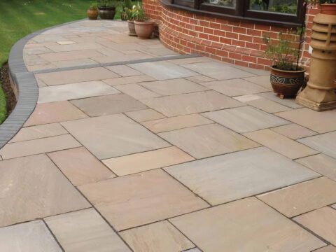 Autumn Brown Indian Sandstone Paving
