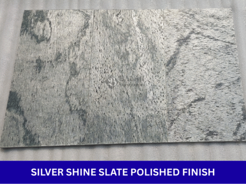 Silver Shine Slate Stone Polished Finish